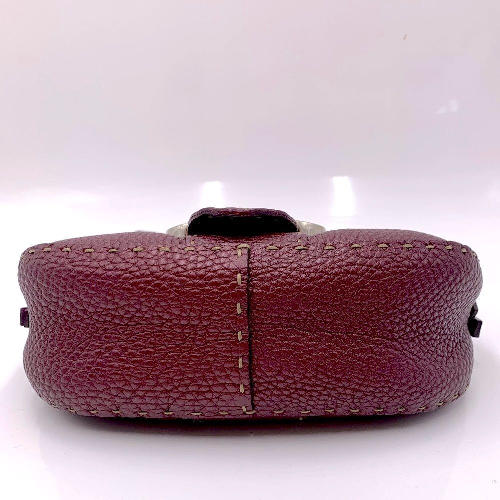 Auth Fendi Plum Selleria Leather Baguette Shoulder Bag Preloved Purse Excellent - Picture 7 of 14